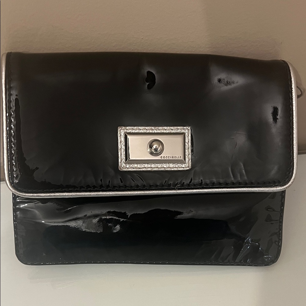 Coccinelle Glossy Black Clutch